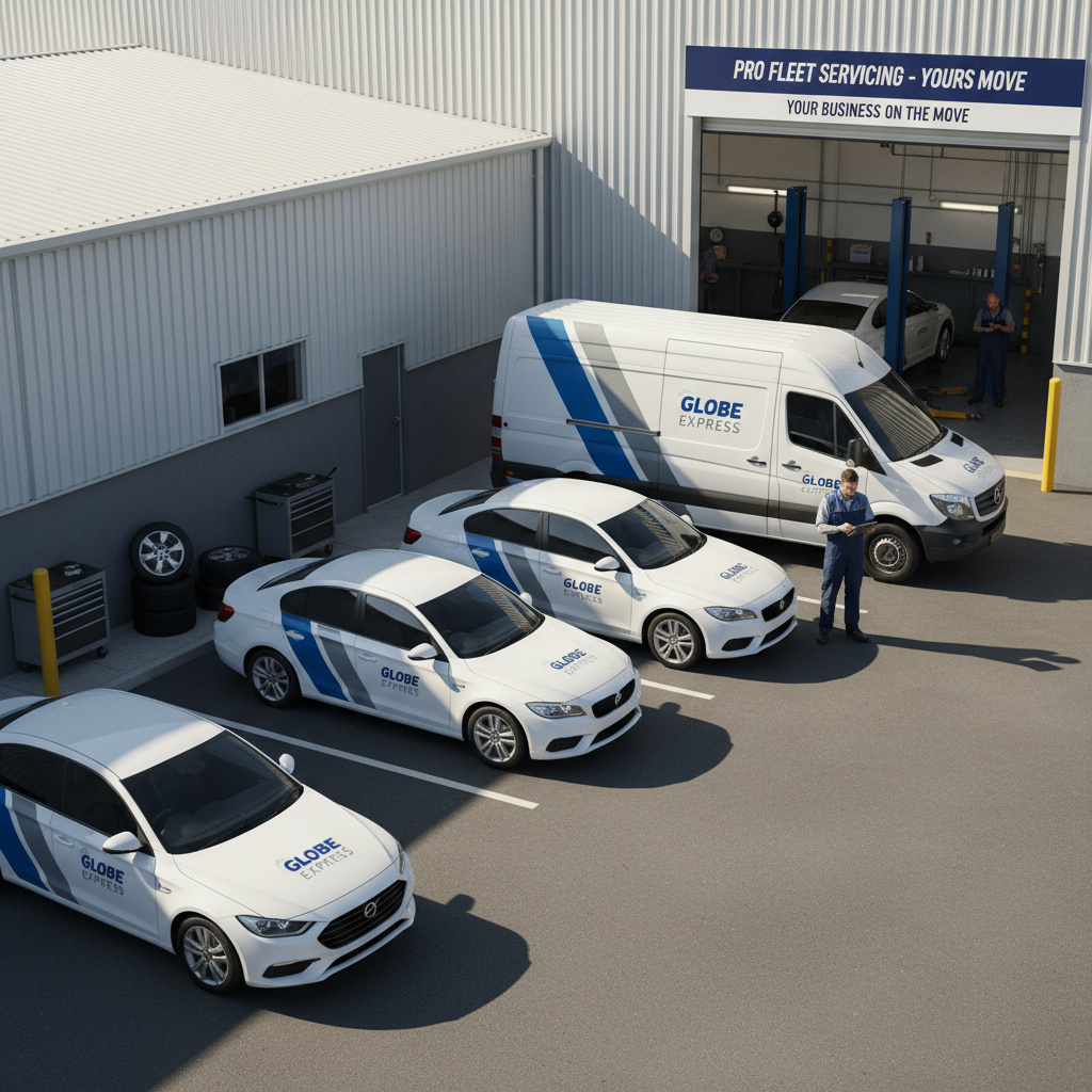 Serviceteam bei Firmenfahrzeugen – Flottenservice